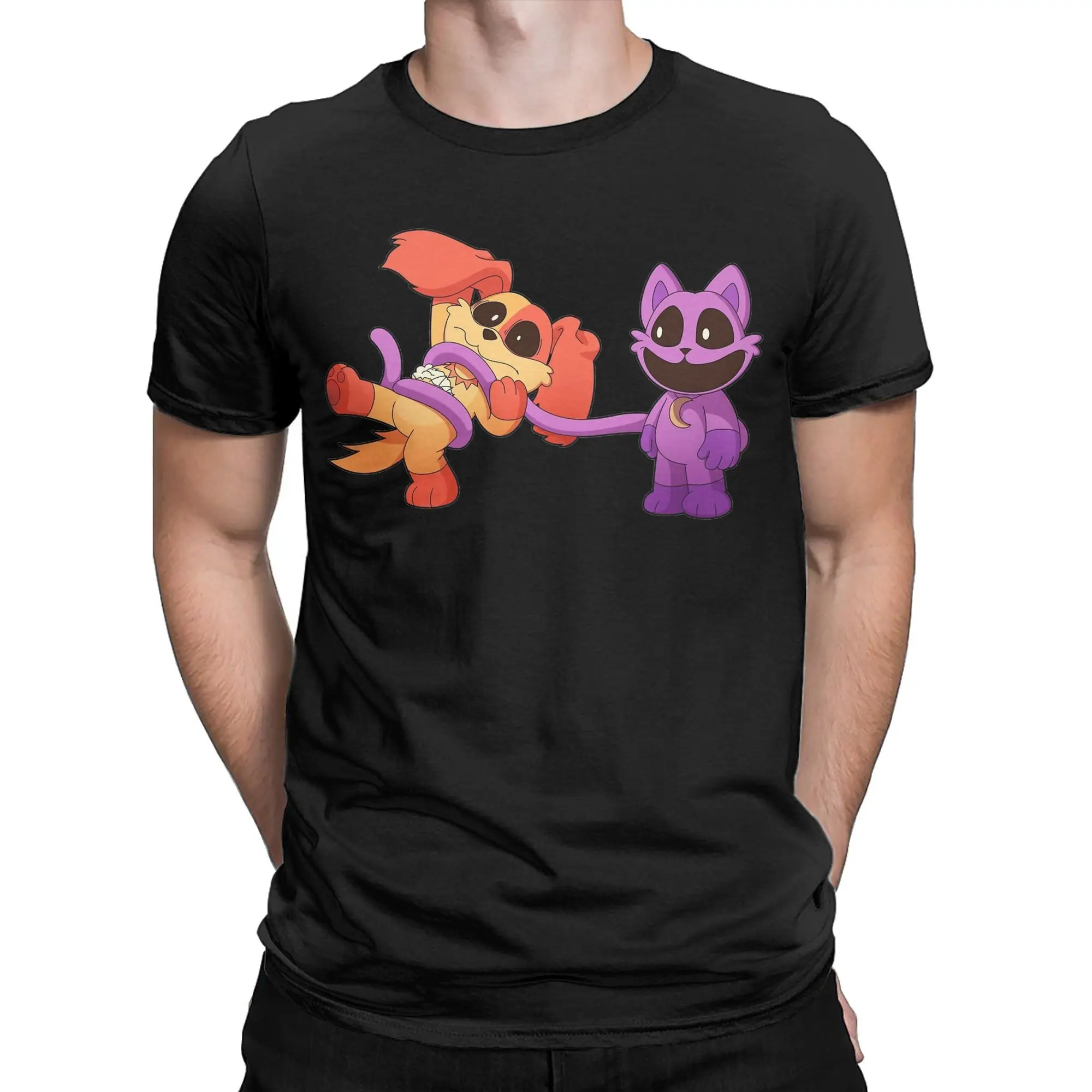 Catnap and Dogday T Shirts Men Pure Cotton Vintage T-Shirt Round Collar  Tees Short Sleeve Tops Plus Size