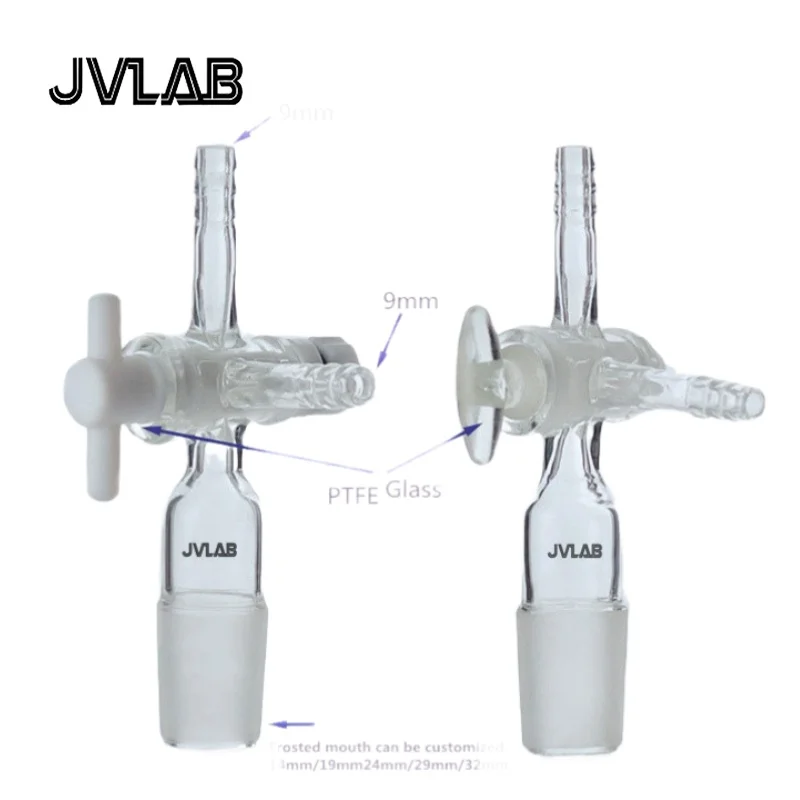 PTFE ثلاثي الاتجاه المكبس موصل العادم مع PTFE مكبس صمام رباعي فلورو إيثيلين محول خنق T-شكل شفط موصل #6