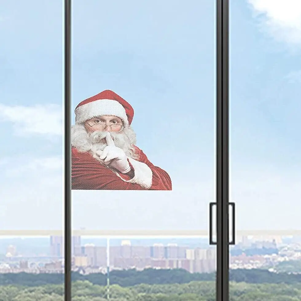 Santa Claus Auto Aufkleber Passagier Seite Innen Fenster Vinyl Aufkleber Weihnachten Decor