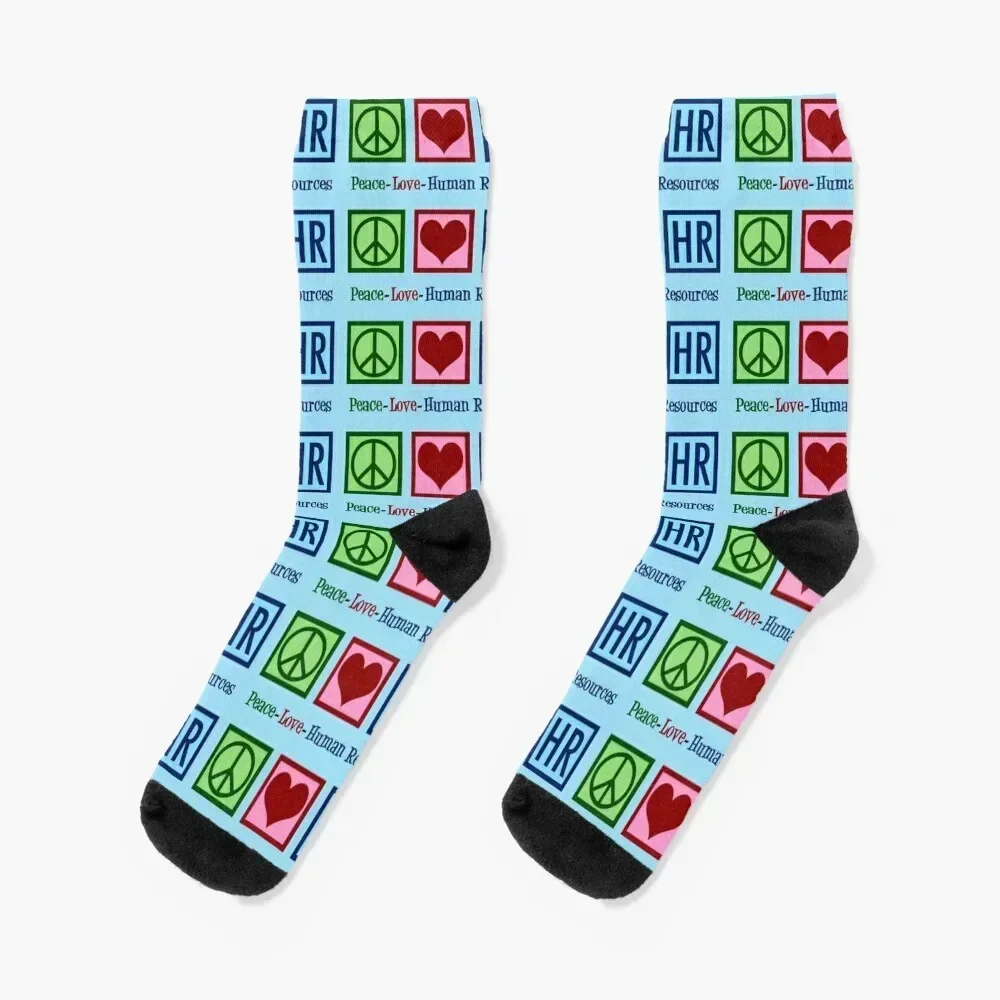 Peace Love HR Human Resources Socks colored hiphop Socks Woman Men's