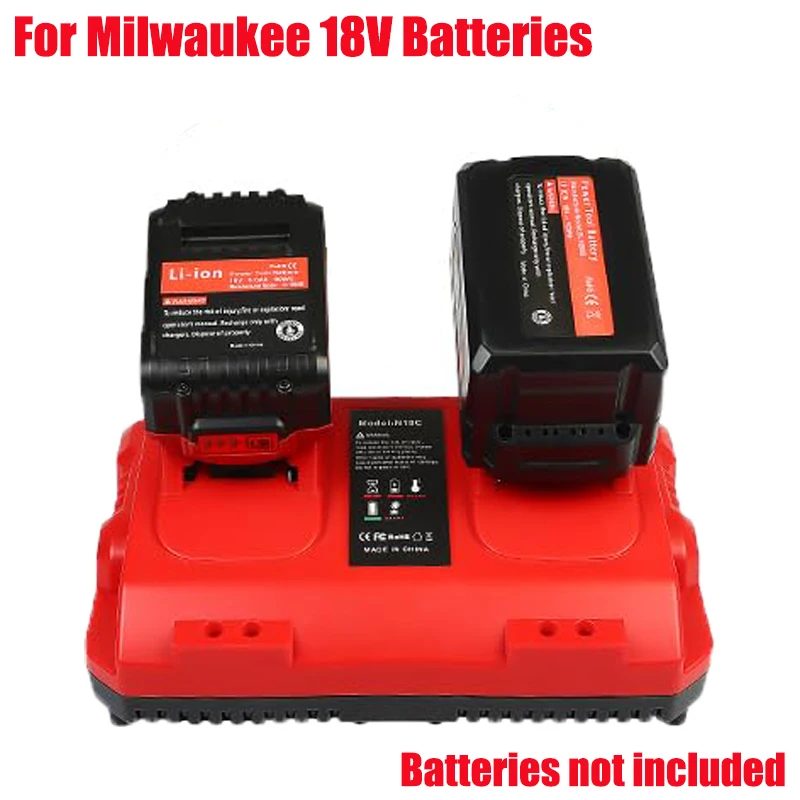 

18V Lithium Battery Rapid Charger Power Charging Station Compatible for Milwaukee 18V Lithium Batteries Dual-Slot Rapid Charger