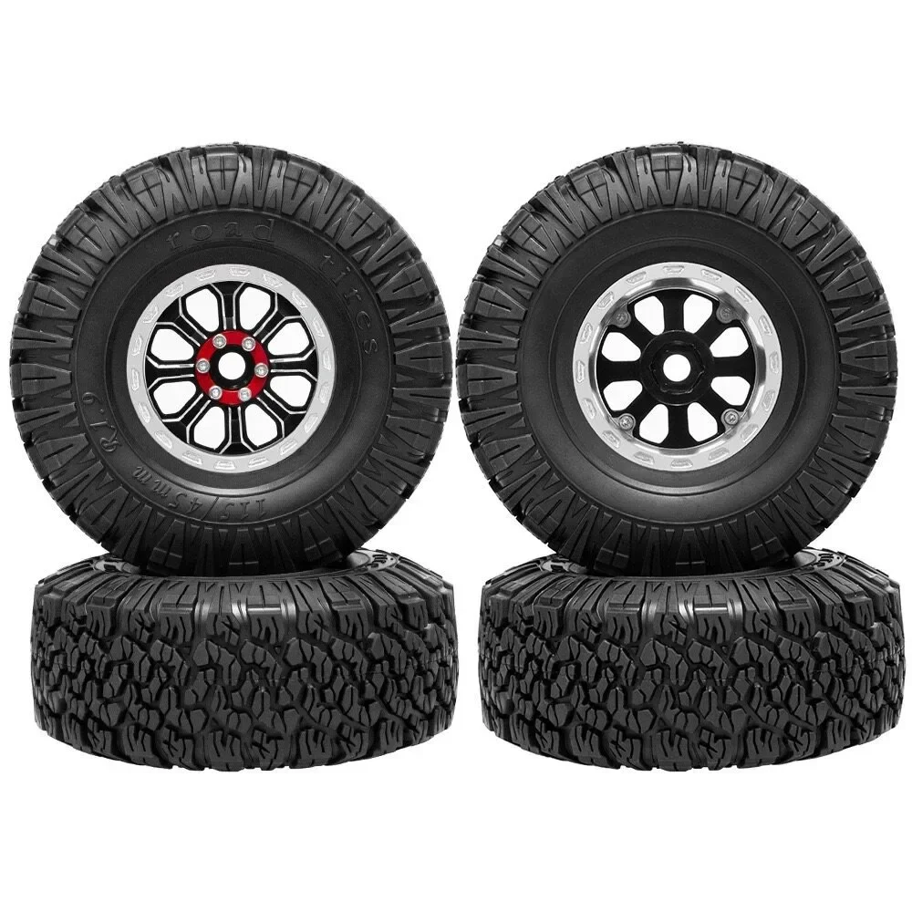 1.9 Inch 115mm Rubber Tires+metal Wheel Hub For 1/10 Rc Crawler Car Traxxas Trx4 Trx6 Axial Scx10 90046 Redcat Yikong Rc4wd Rgt