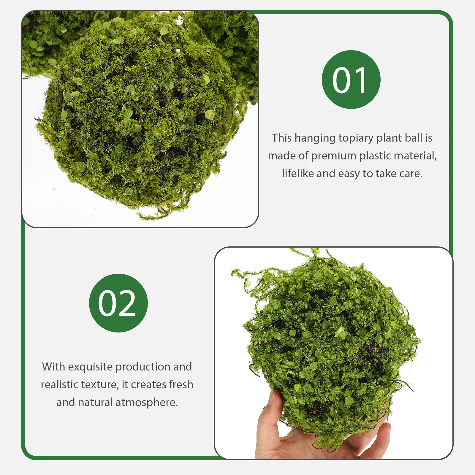 

3Pcs Artificial Topiary Balls Faux Hanging Greenery for Home Wedding Garden Decor Artificial Topiary Plant Balls