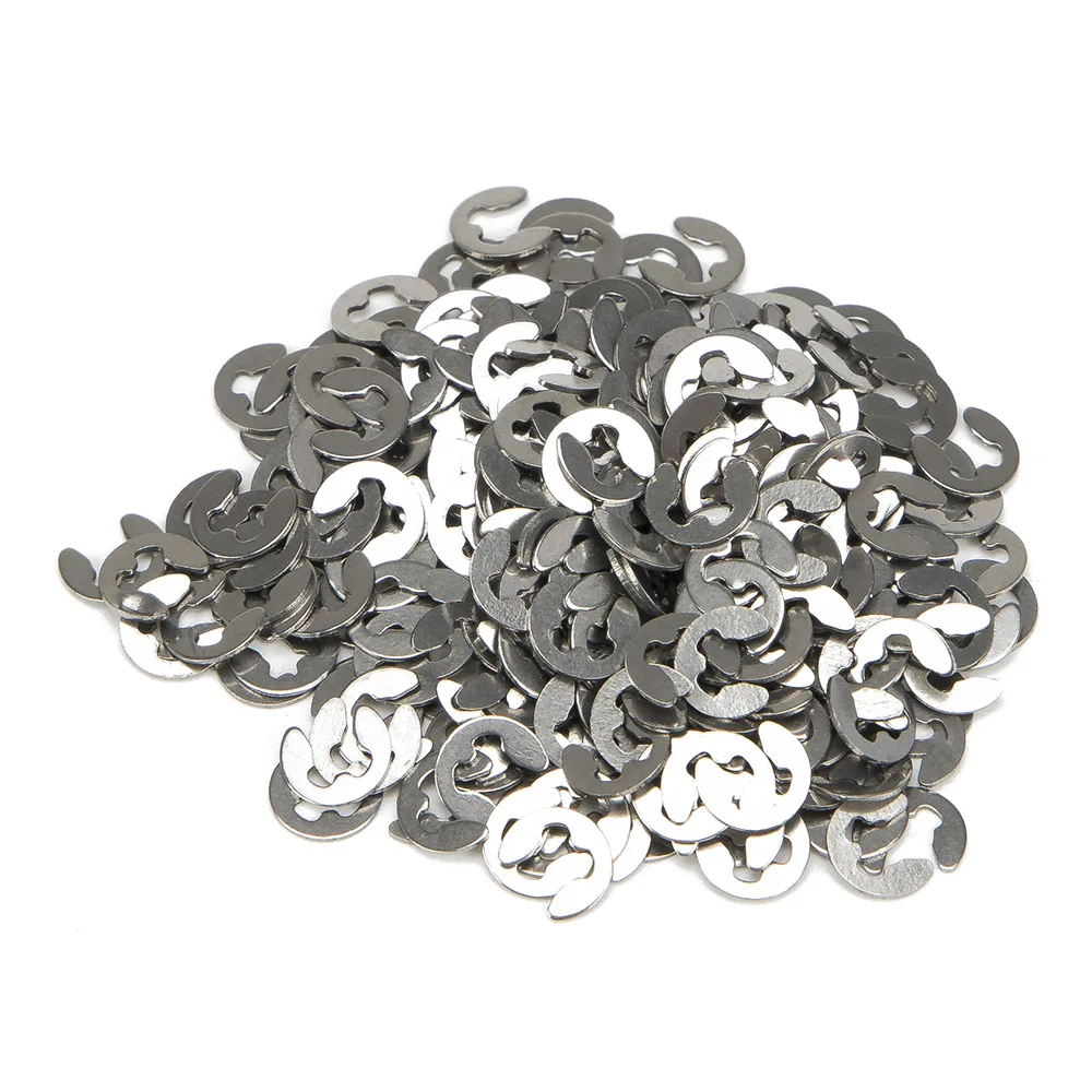 300pcs/lot FCCE01  1.2mm 1.5mm 2mm 2.5mm diameter 304 stainless steel E clip washer 1.2 1.5 2 2.5 mm circlip jump ring