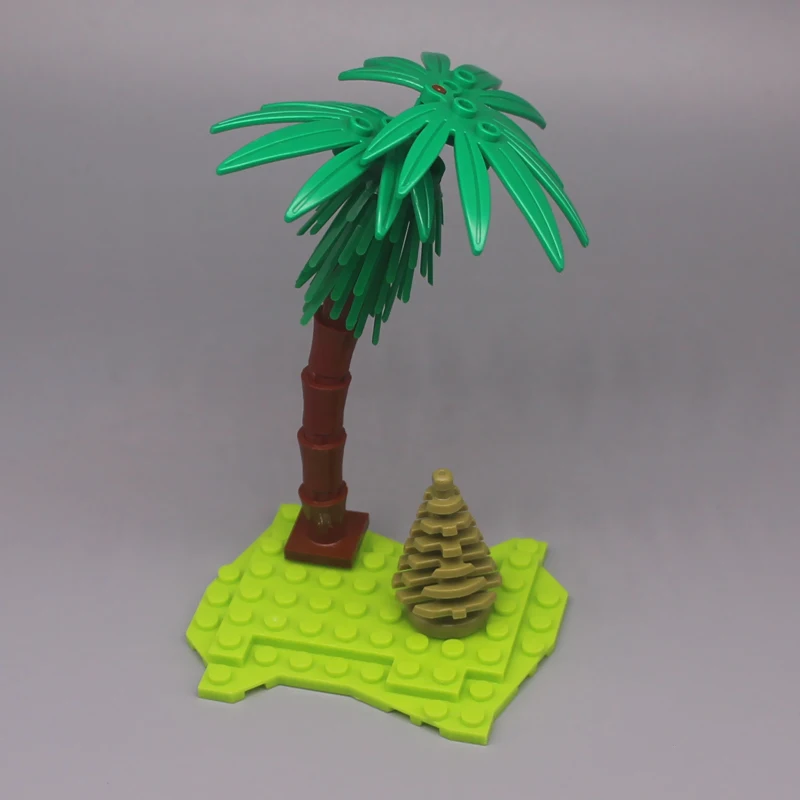 MOC Plants Accessories Bricks 3471 2435 6064 City House Trees Pine Prickly Bush Green Grass Military Building Bricks Toys