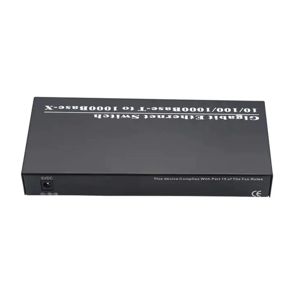 10/100/1000mbps single mode simplex 2 SC to 8 RJ45 Fiber Optical Media Converter Gigabit Ethernet switch G2F8E