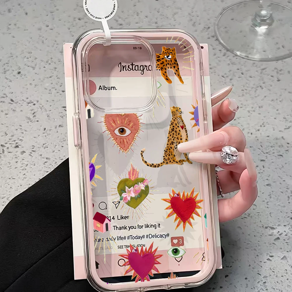 Ästhetische Kunst Leoparden-Transparente Handyhülle für iPhone 17 13 16 15 11 12 14 Pro Max 17 Air XR X Hülle Silikon Weiche Stoßfeste Abdeckung – Detail 1