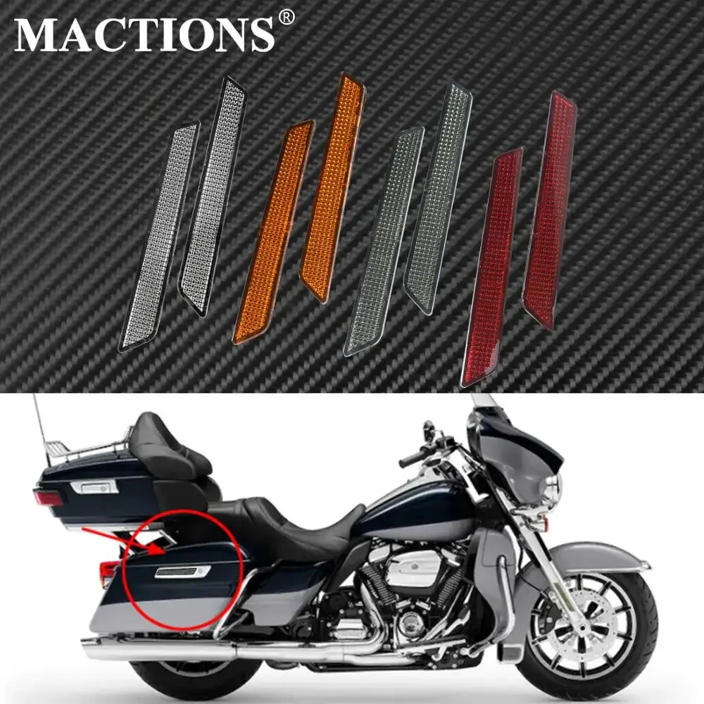 Motorcycle 2pcs ABS Saddlebag Guard Reflector Cover Latch Covers For Harley Touring Road Glide Street Glide FLT/FLHT 2014-2018