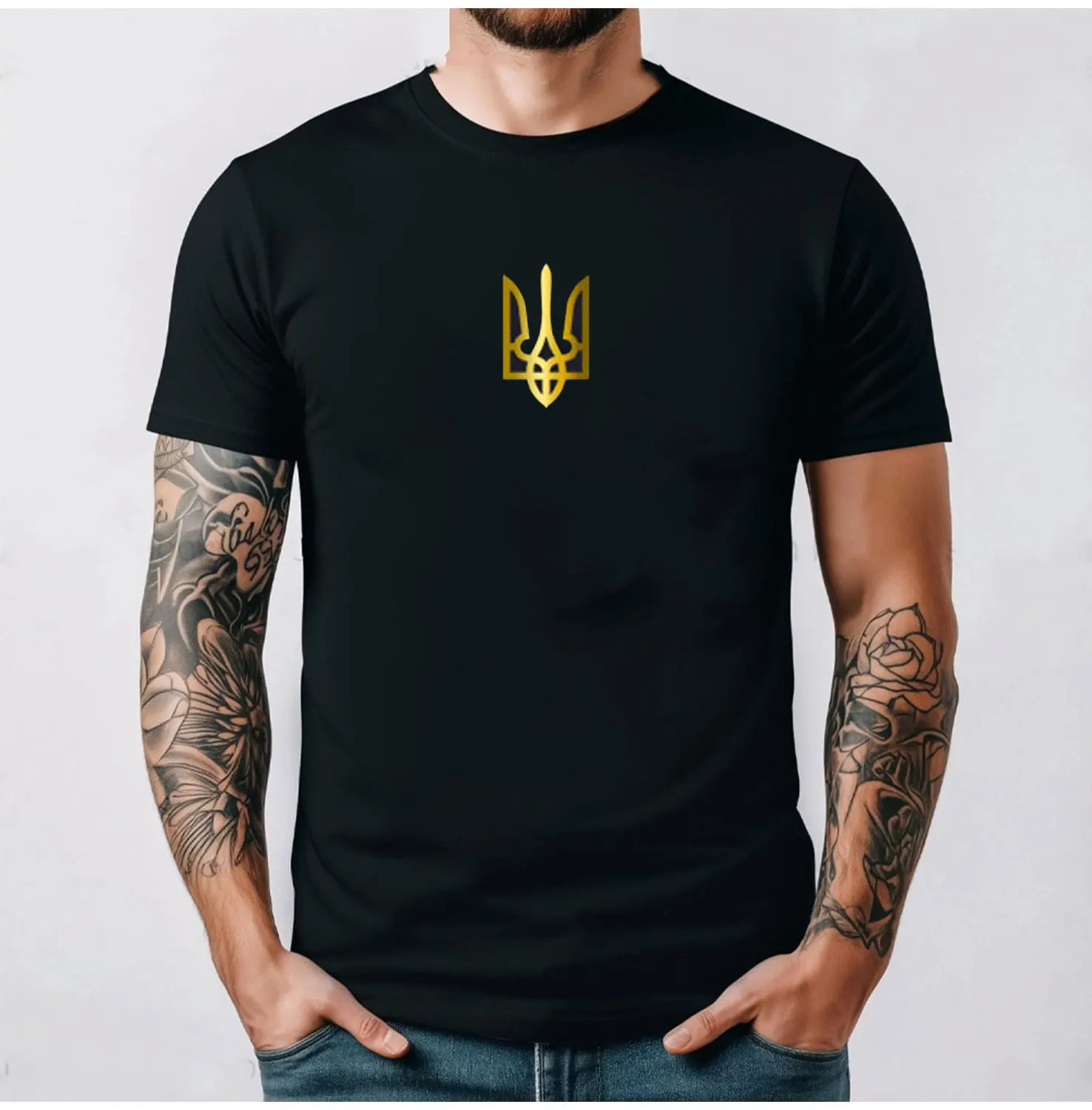 

Ukrainian T Shirt, Ukraine Zelensky T-shirt, Ukraine Golden Trident Logo T-Shirt