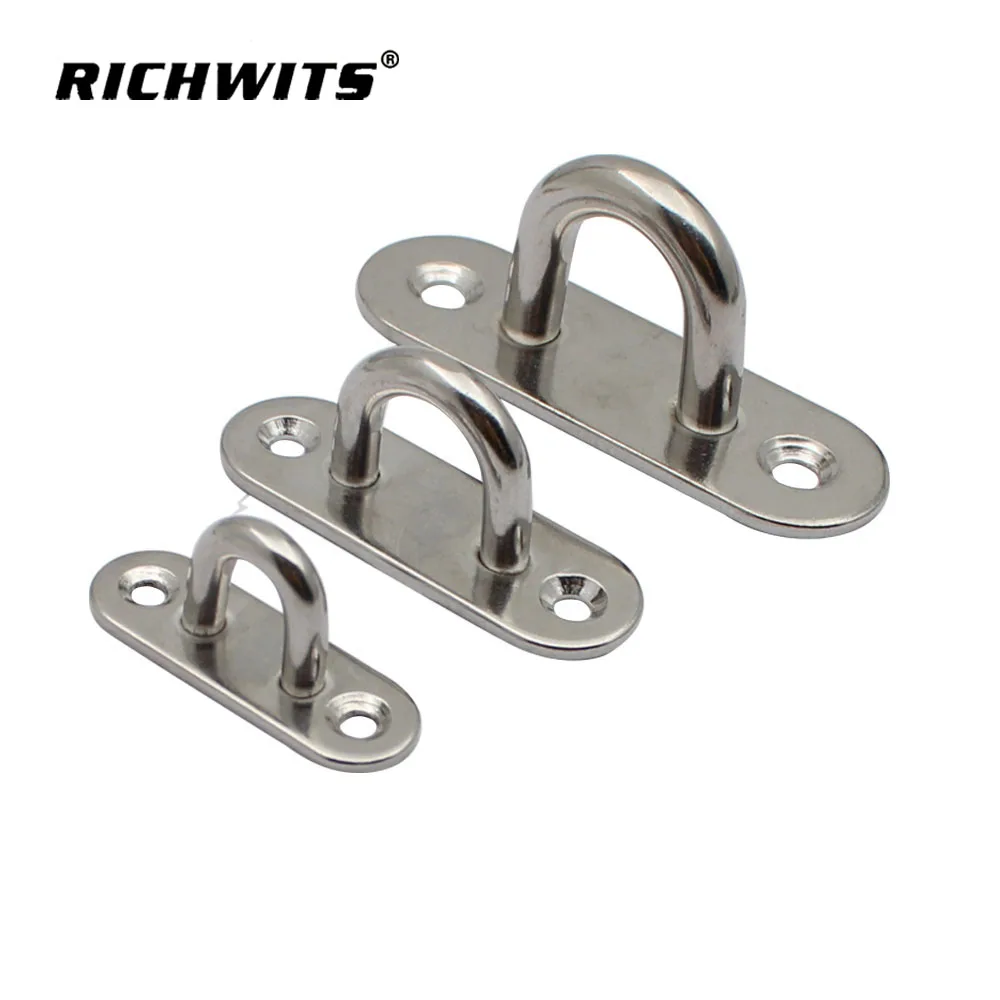 Heavy Duty Stainless Rectangle Pad Eye Plate Sail Boat Kayak Sun shades Accessory SS304/316  Marine Hardware Boat/Yacht 5/6/8mm