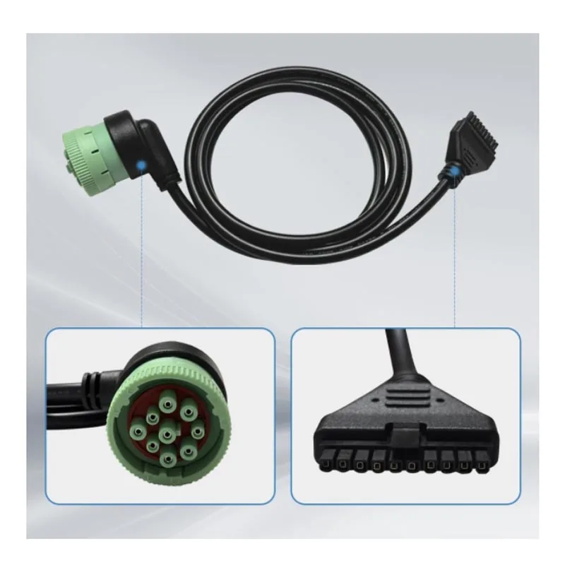 J1939 9Pin to 10Pin Adapter Cable for PT30 HOS ELD Logbook,Compliant ECM w/DOT,Compatible with Most Trucks Round 9 Pin Connector