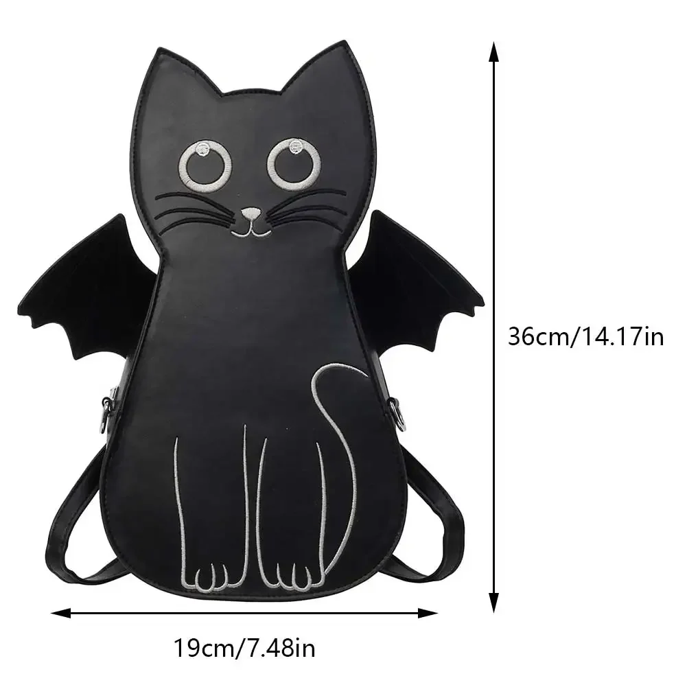 2024 Novelty Sling Purses Cute Black Cat Bat Small Backpacks Classic PU Laether Women\'s Crossbody Bag High Quality Shoulder Bags