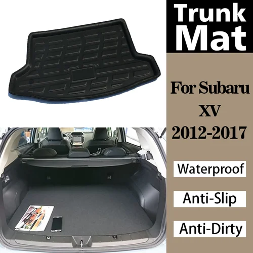 Esteras para maletero de coche para Subaru XV 2012 2013 2014 2015-2017, alfombras impermeables, bandeja de almohadilla, revestimiento de carga, bandeja de maletero antideslizante y antisuciedad