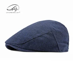 Men's Fashion Beret Caps High Quality Autumn Winter Wool Herringbone Flat Cap Classical Artist Painter Style Male Gorras