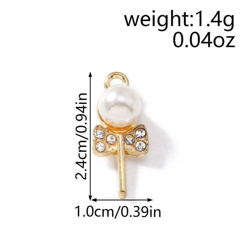 Tusember 10 Stück 10*24mm Niedliche Perlen-Rosen-Blumen-Anhänger für Handgemachten Schmuck zur Herstellung von Armbändern, Halsketten und Ohrringen – Detail 2