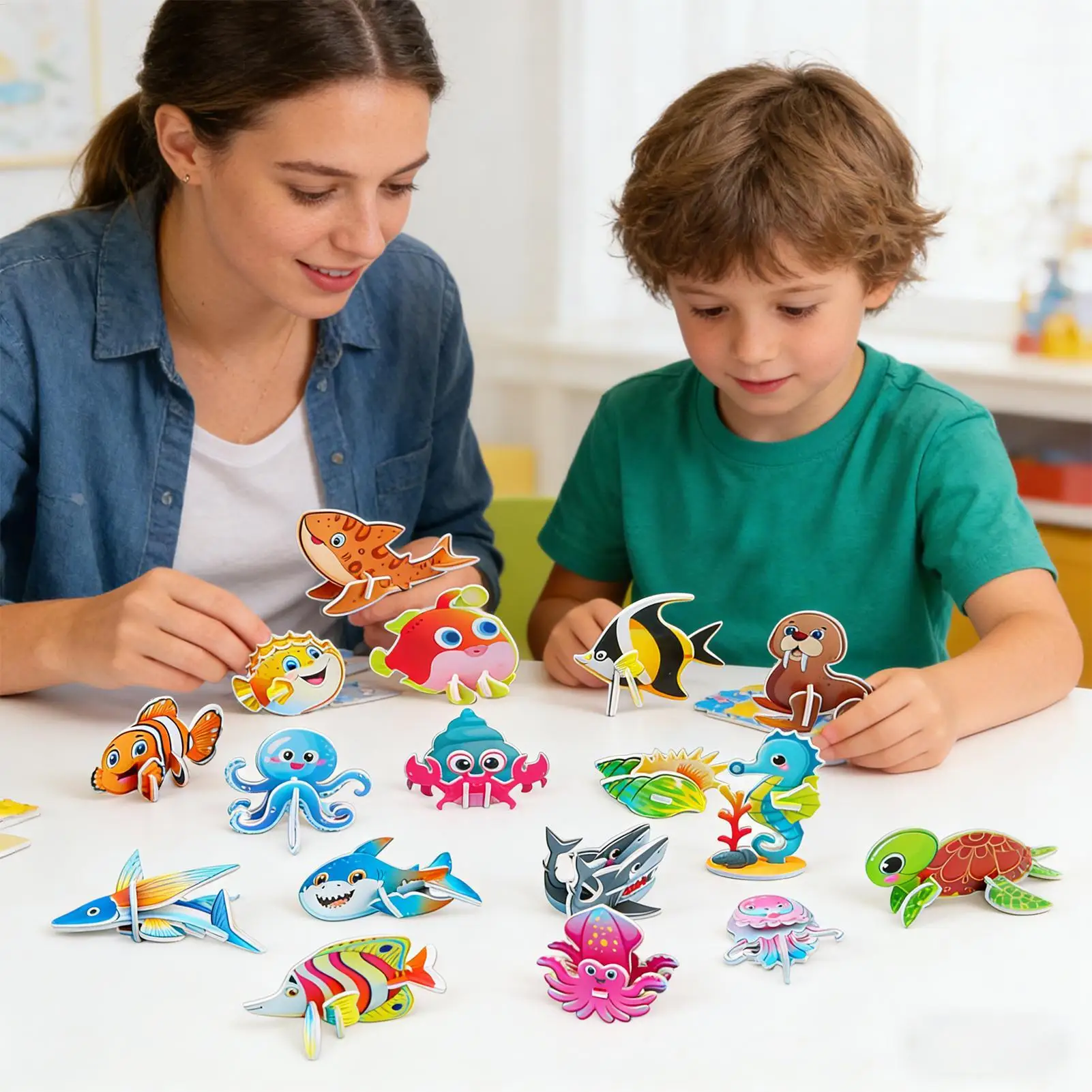 

3D-пазлы для детей, 25 элементов, бумажные, для самостоятельной сборки, творческая игрушка для класса, семьи, путешествий