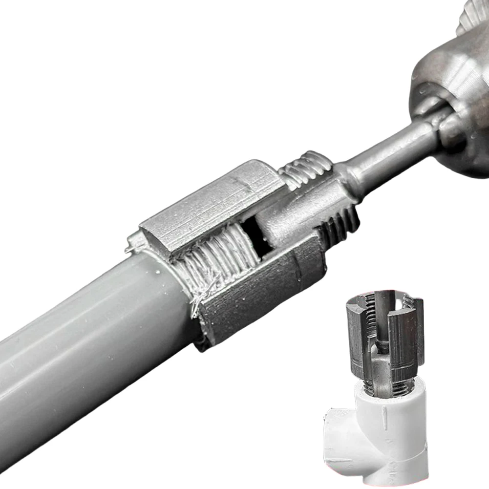 

Integrated Pipe Thread Cutting Tool 1/2 3/4 Inch Dual-Function Thread Cutting Tool Electric Drill Compatible for Home Repair