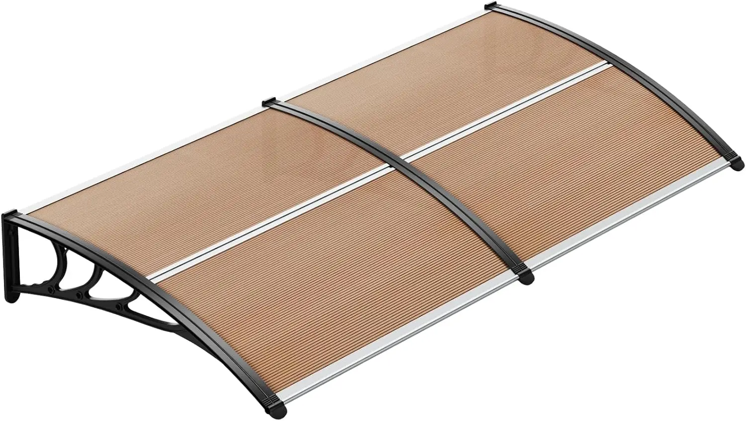 مظلة نافذة معززة من البولي كربونات مطورة للأماكن الخارجية ، الباب الأمامي ، غطاء الفناء ، مظلة الحديقة ، مجسم الشمس ، بني غامق #2