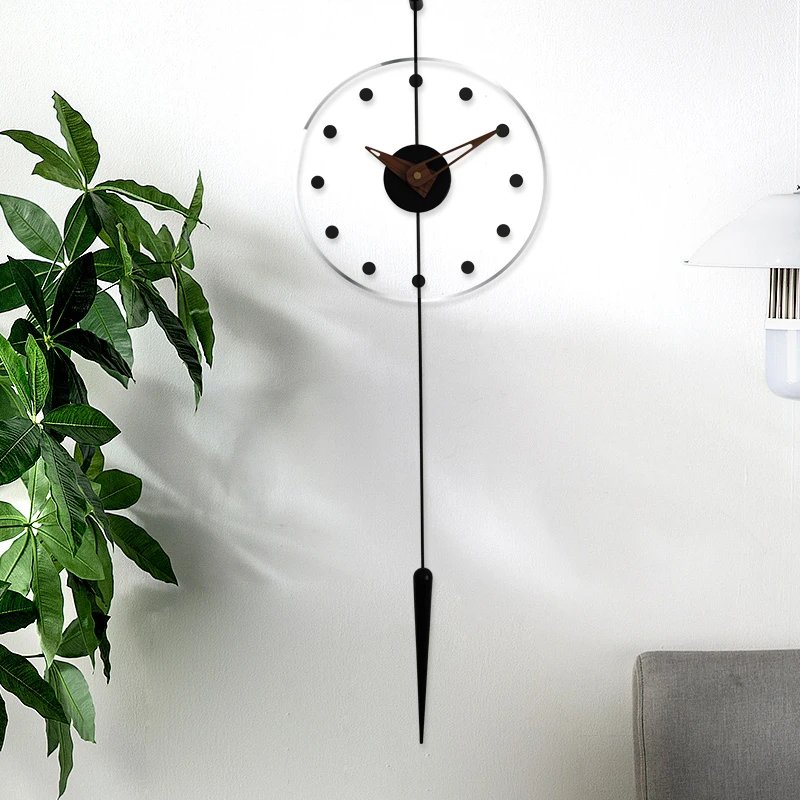 

2024 new modern light luxury minimalist living room wall clock creative personality silent quartz clock Spanish decorative clock