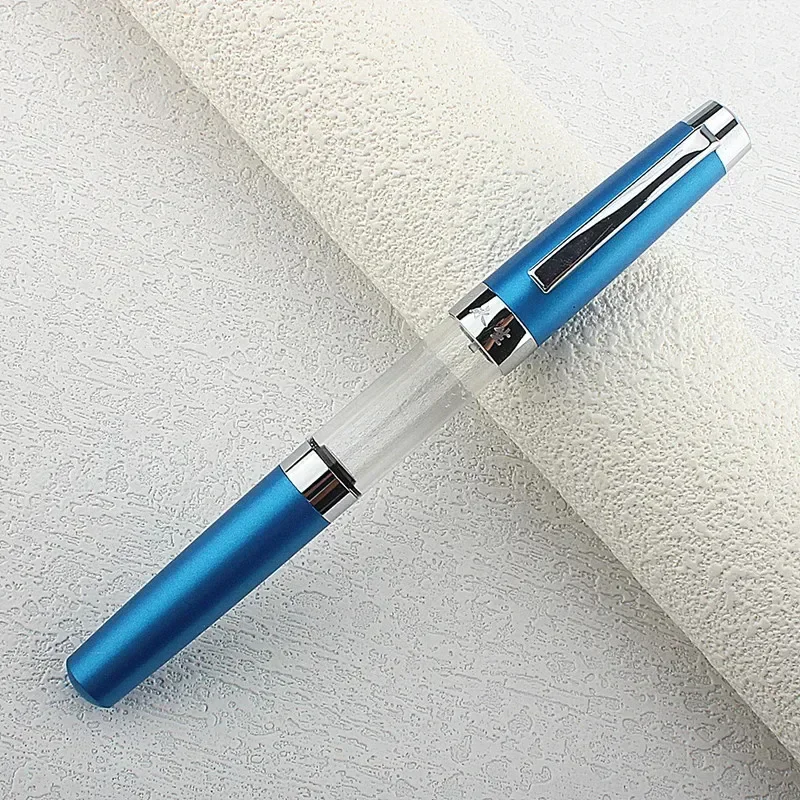 กดประเภทหมึกดูดปากกาหมึกซึมบรรจุสูญญากาศ EF Nib อะคริลิคใสปากกาเขียนเรียบ