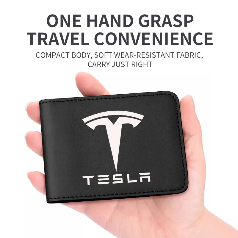 رخصة قيادة رخصة قيادة سيارة تسلا اثنين في واحد جلد متعدد الوظائف مجلد السيارة رخصة القيادة حماية الكون #5