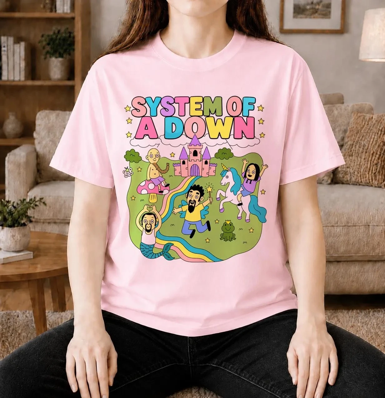 Vintage SOAD System Of A Down 2026 Europe Tour Double Sided T-shirt Retro Earth Print Y2K Oversized Rock Band Tee Streetwear Top