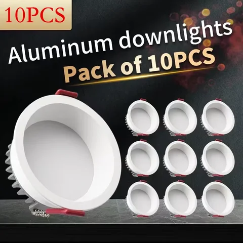 Recessed Anti-glare LED COB Downlight 7W 9W Dimmable 85-265V Ceiling Lamp Spot Light 12W 15W Home Living Room Bedroom Lighting