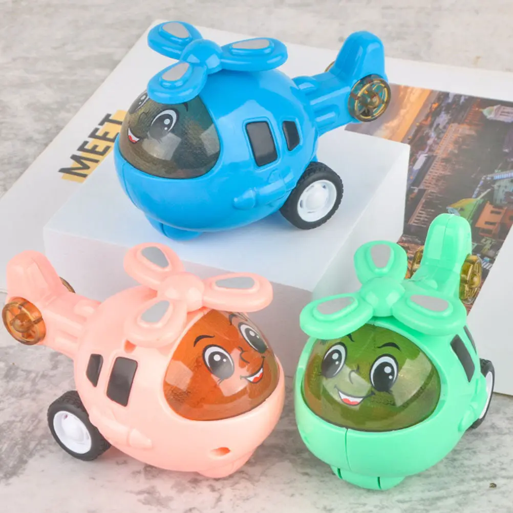 

3Pcs Inertial Small Plane Educational Playthings Cartoon Pattern Miniature Smooth Appearance Adorable Expression Birthday