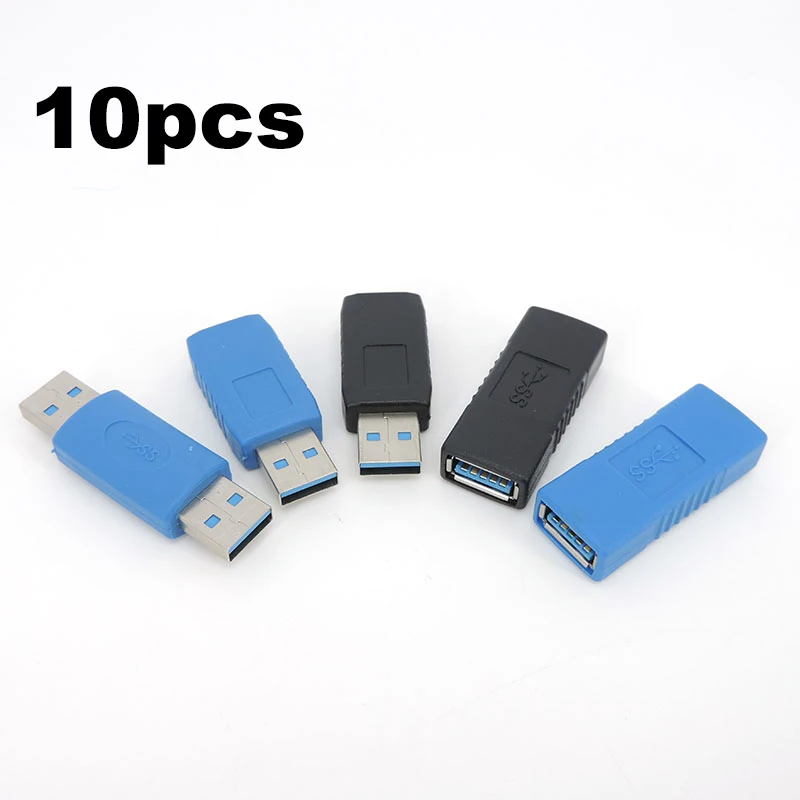 

10pcs USB 3.0 Type A Male female To Female male Adapter Connector USB3.0 AM To AF Coupler Converter for Laptop PC cable Extender