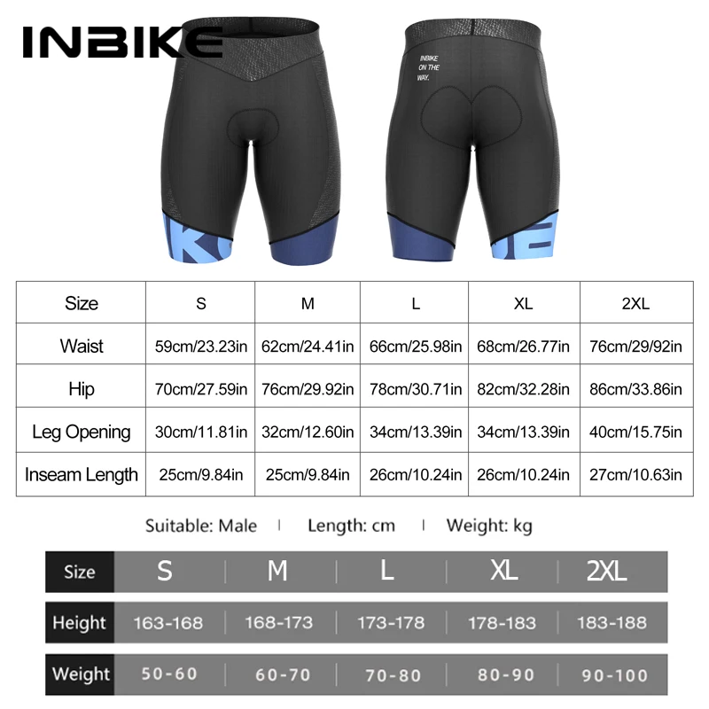 INBIKE Men’s Bicycle Shorts Cycling Padded Summer MTB Running Riding Pants Man Road Bike Cycling Tights Breathable Bike Clothes