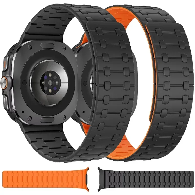 Nahtloses Silikonarmband für Samsung Galaxy Watch Ultra 47mm Sport Magnetarmband für Galaxy Watch Ultra 8 2025 47mm Band