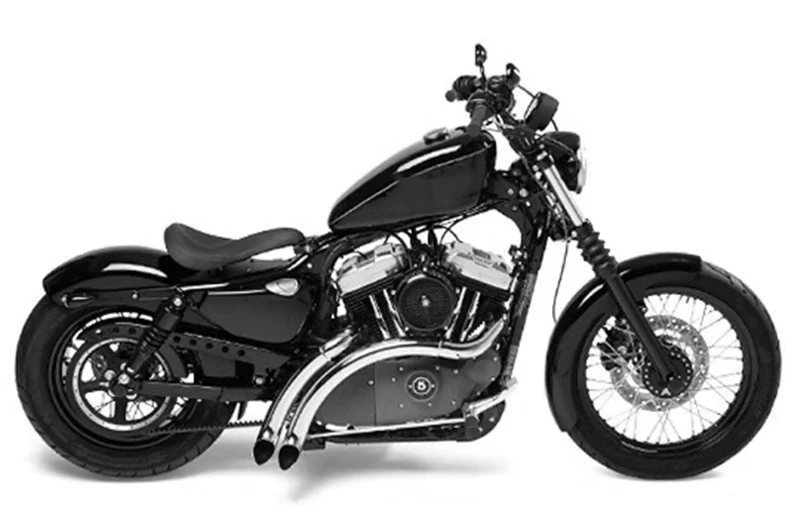 Sedile moto in pelle senza foro nero adatto per Harley Davidson Sportster