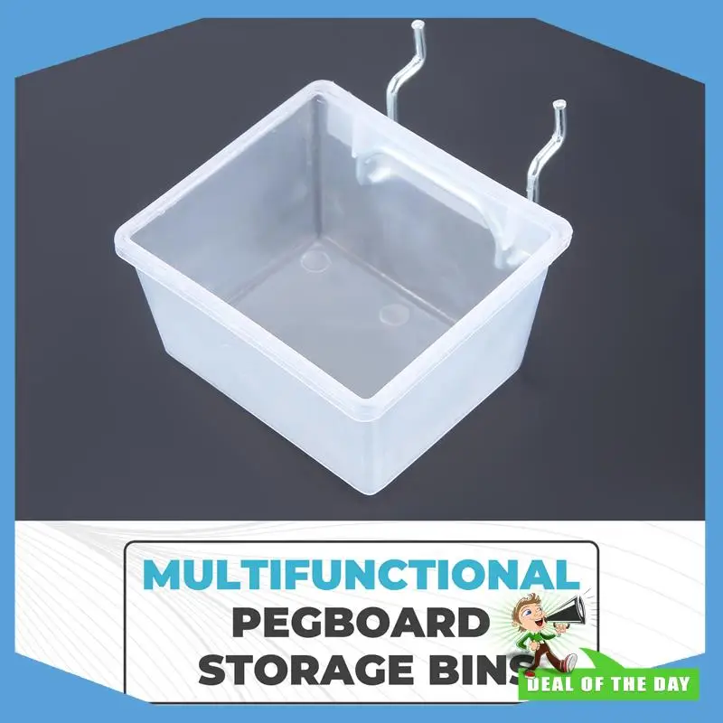

24-Hour Delivery Pegboard Clear Bins, Pegboard Bins Hooks, DIY Pegboard Accessories, Workbench Small Bins Fit 1/4 -1/8 Peg Board