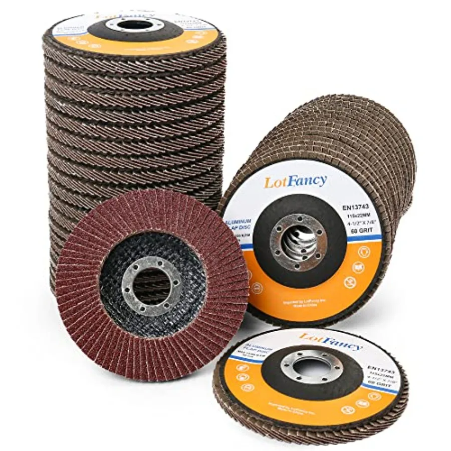 

40PCS Flap Discs 4.5 Inch for Angle Grinder Sanding Wheels with Aluminum Oxide Abrasive 4.5 x 7/8 Inch Grit Sizes 40 60 80 120