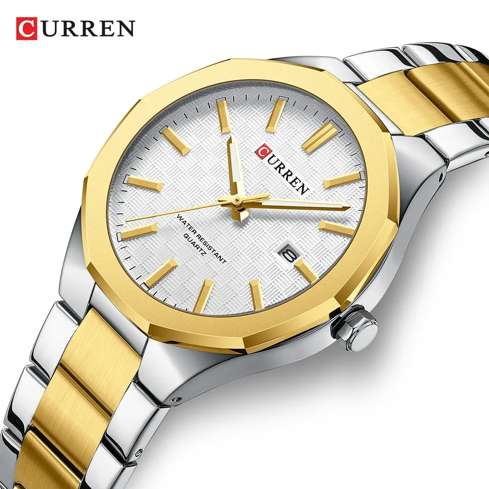 CURREN Watch for Man Fashion Classial Quartz Luminous with Stanless Steel Band Wristwatches Reloj Hombre
