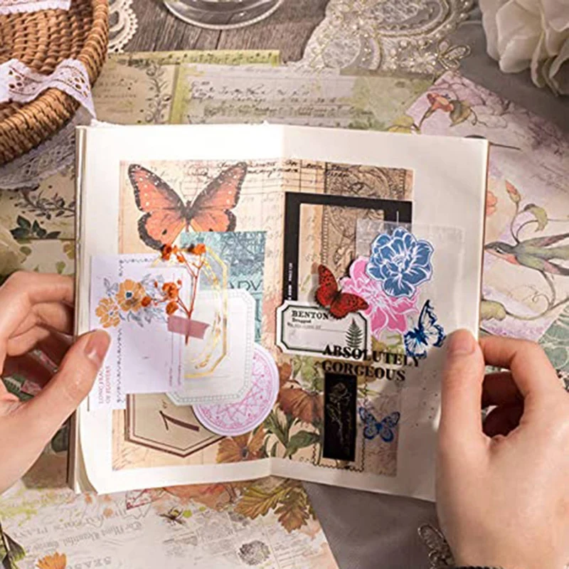 120 sztuk papieru Deco do scrapbookingu, materiały do dziennika śmieci w stylu Vintage o wymiarach 5,5x5,5 cala