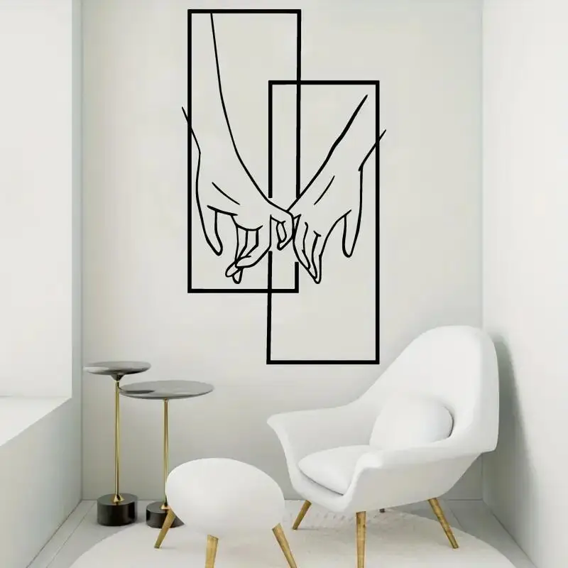 1pc Männer und Frauen halten Hände Paar lieben Kunst plakat, Vinyl Wanda uf kleber, für Veranda Schlafzimmer moderne abstrakte Kunst Dekor