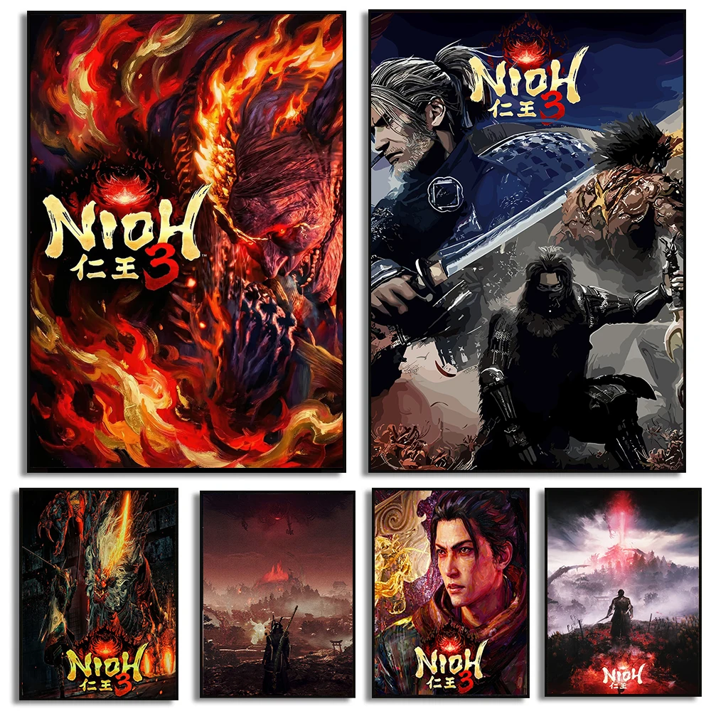 Game NIOH 3 Poster 2026 Latest Games Prints Canvas Painting NIOH 3 Wall Art Pictures Home Living Room Samurai Game Decoration