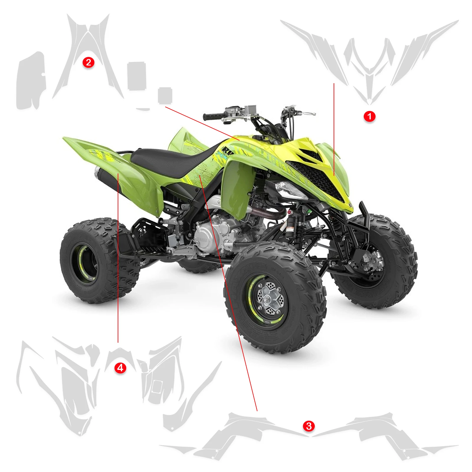 Fits ATV PPF Raptor 700R SE PPF For YAMAHA Raptor 700R SE TPU Motorcycle Protective Fairing Anti-scratch Film 7.5Mil Thickness