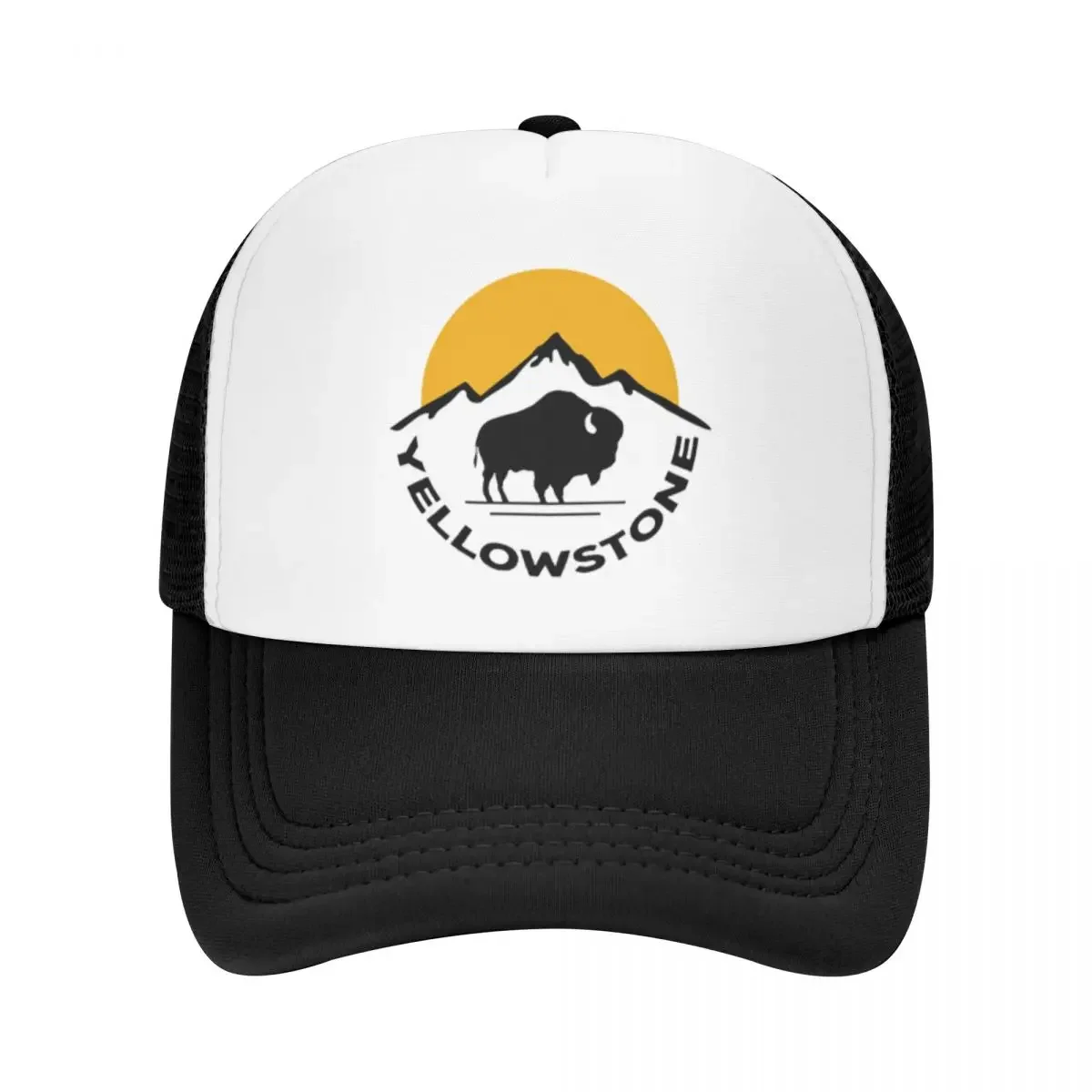 

Yellow Stone National Park Sun Cow Printing Mesh Baseball Cap Mens Personalized Peaked Caps Hip hop Sunscreen Hat