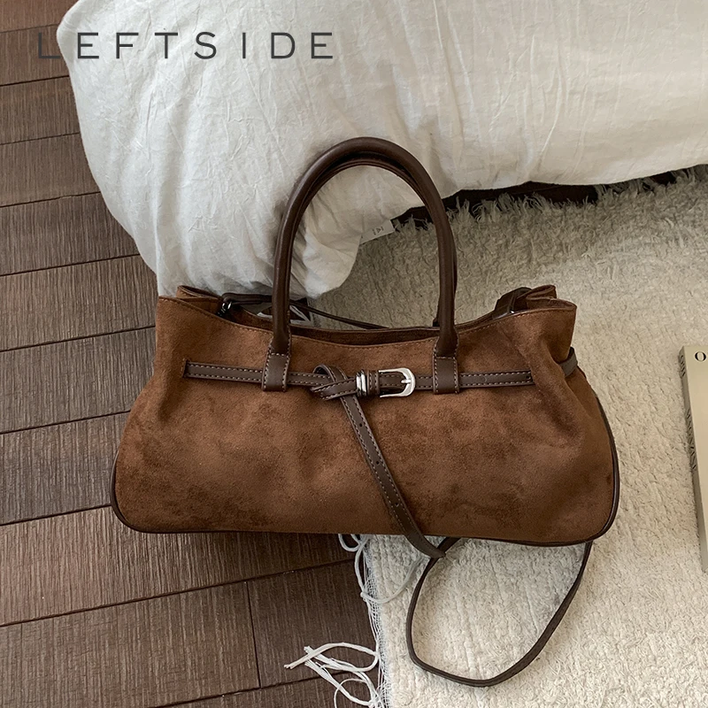 

LEFTSIDE PU Leather Shoulder Bags for Women 2025 Luxury Designer Trend Crossbody Bag Females Short Handle Handbags and Purses