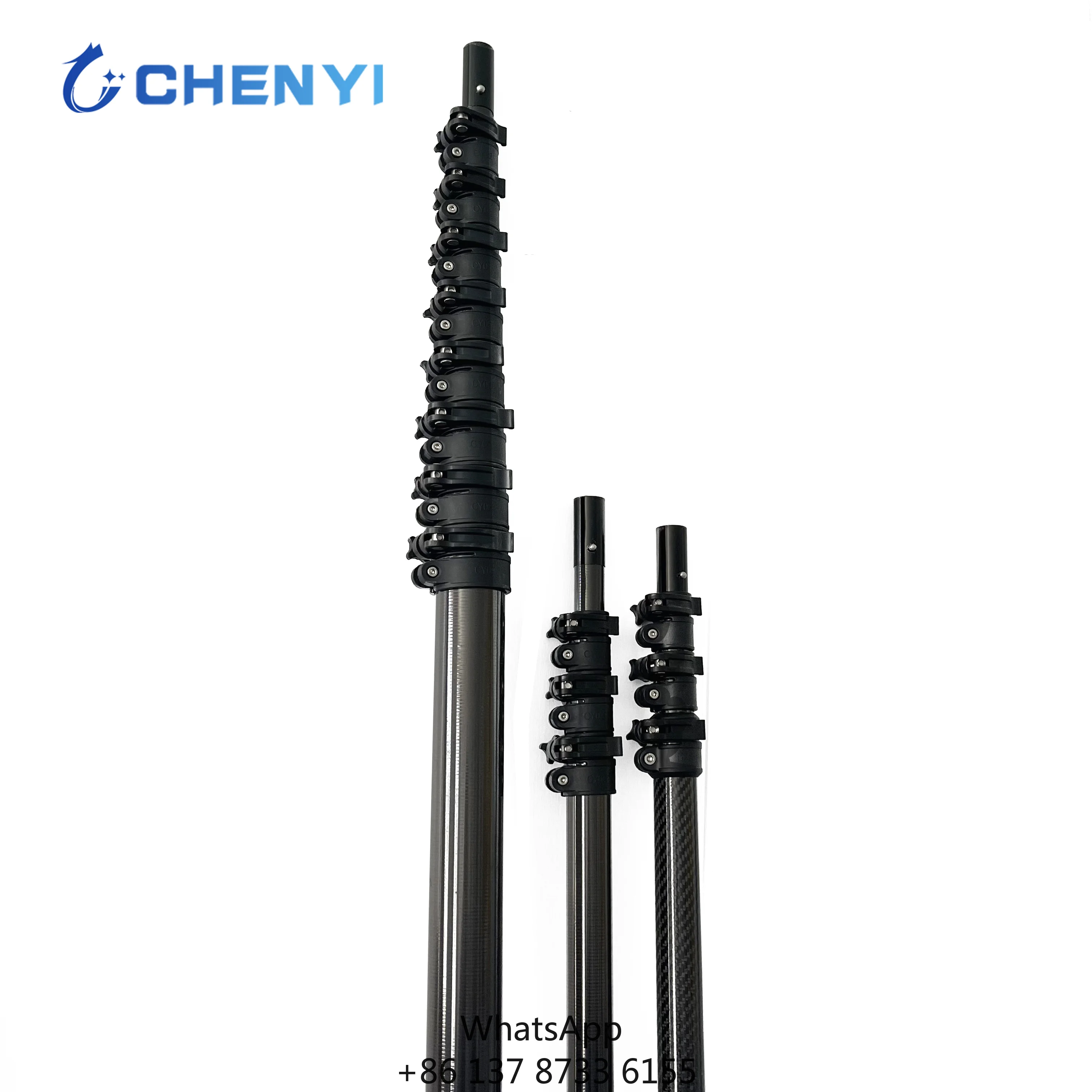 Portable Marine Life Saving 40ft 50ft 60ft Carbon Fiber Extension Telescopic Pole Kit