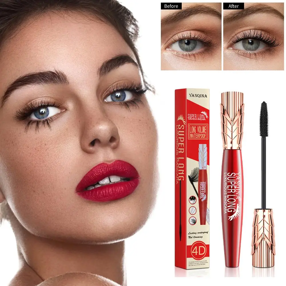 Yanqina Super Lange Mascara 4d Waterdicht En Zweet Klonteren Mascara Verlenging Geen Mascara Proof Mascara Luxe Stereo G5f2