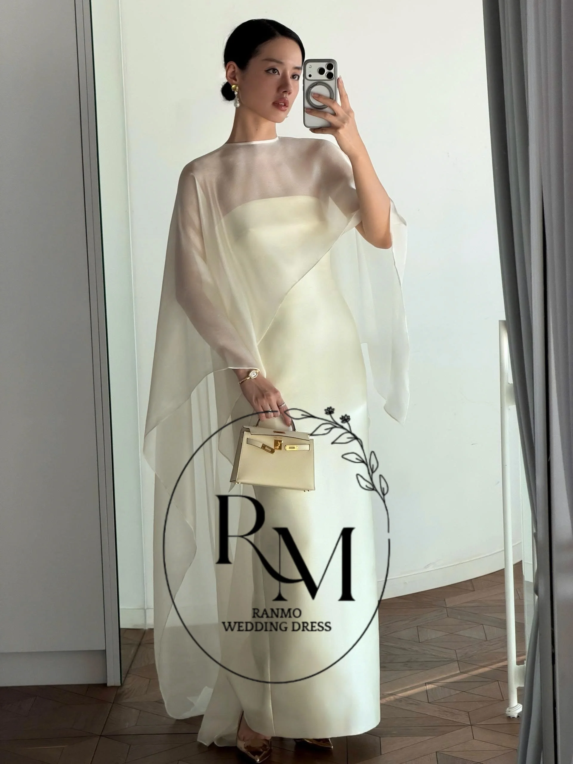 Ranmo  New Elegant Mermaid Wedding Dresses Cap Long Sleeves Photoshoot Floor Length Robe De Mariée Bridal Gowns Customised 2027