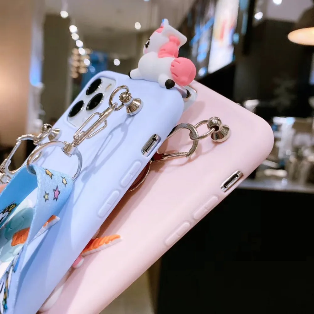 3D Cartoon Pink Unicorn Soft TPU Case For iphone 15 14 13 mini 5S SE 2020 X XS XR 11 12 Pro Max Cute Horse Rubber Bunny Cover image 5