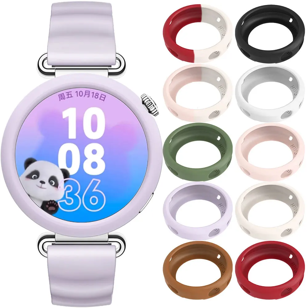 حافظة من السيليكون لهاتف هواوي ساعة GT6 41 مللي متر لون الحلوى مضاد للخدش غطاء حماية ممتص للصدمات لهاتف هواوي GT6 41 مللي متر ملحقات