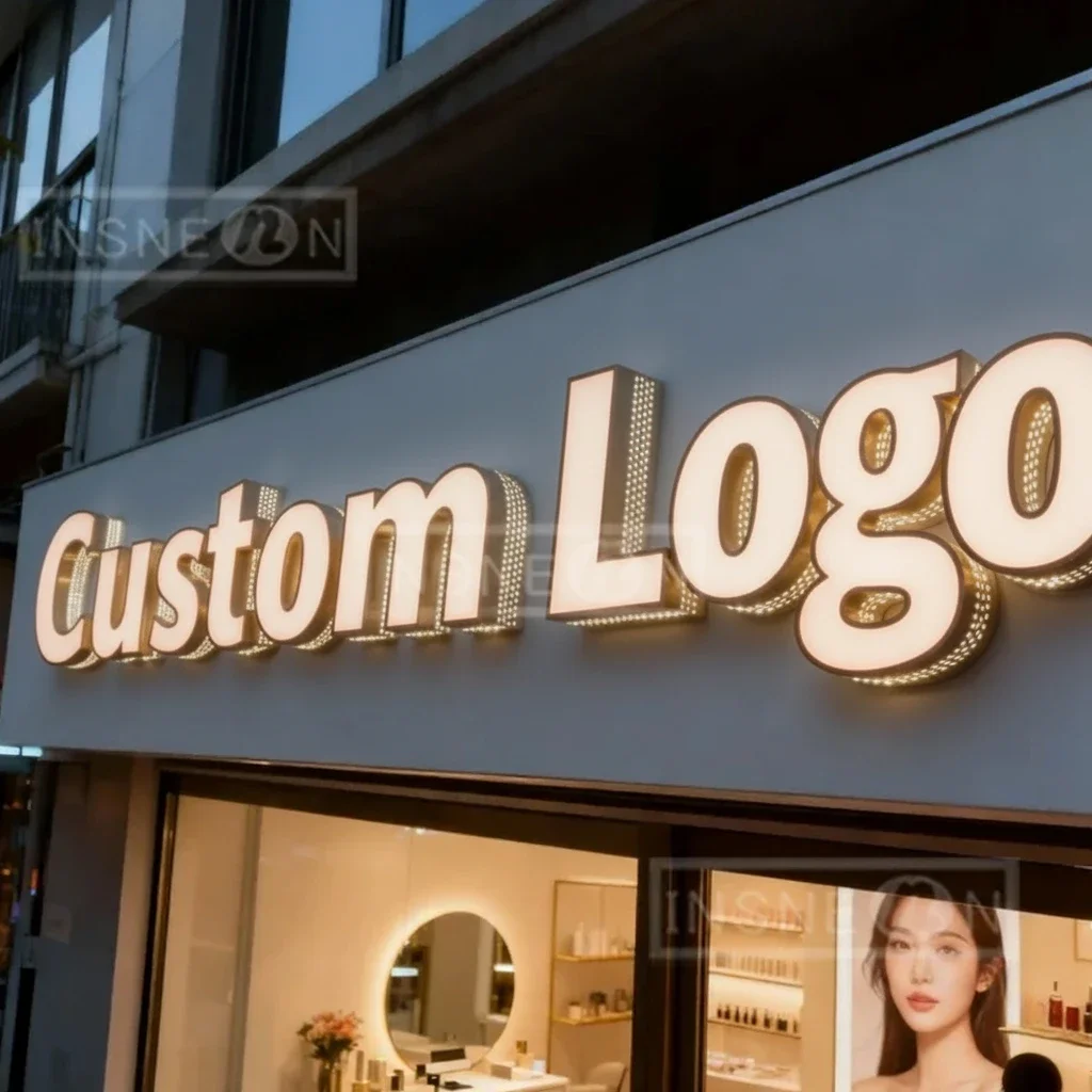 Пользовательские 3D металлические неоновые светодиодные буквы с логотипом - светящаяся наружная настенная реклама для делового бренда, привлекательный коммерческий декор