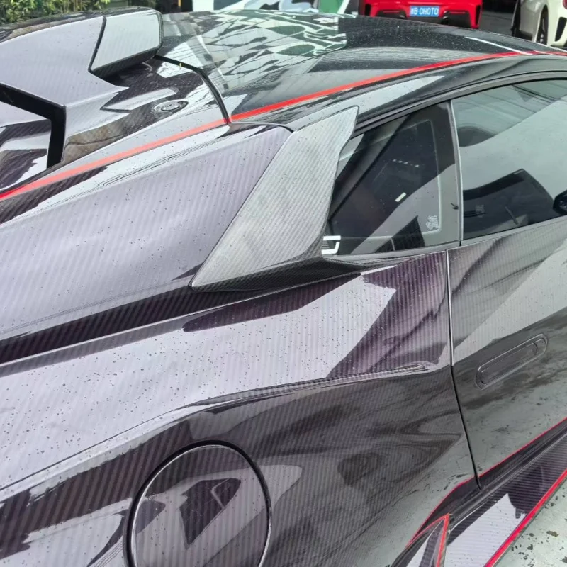 V-style Dry Carbon Fiber Rear Window Decorative Body Kit for Lamborghini STO Upgrade, Newly Designed Car Decoration Accessories