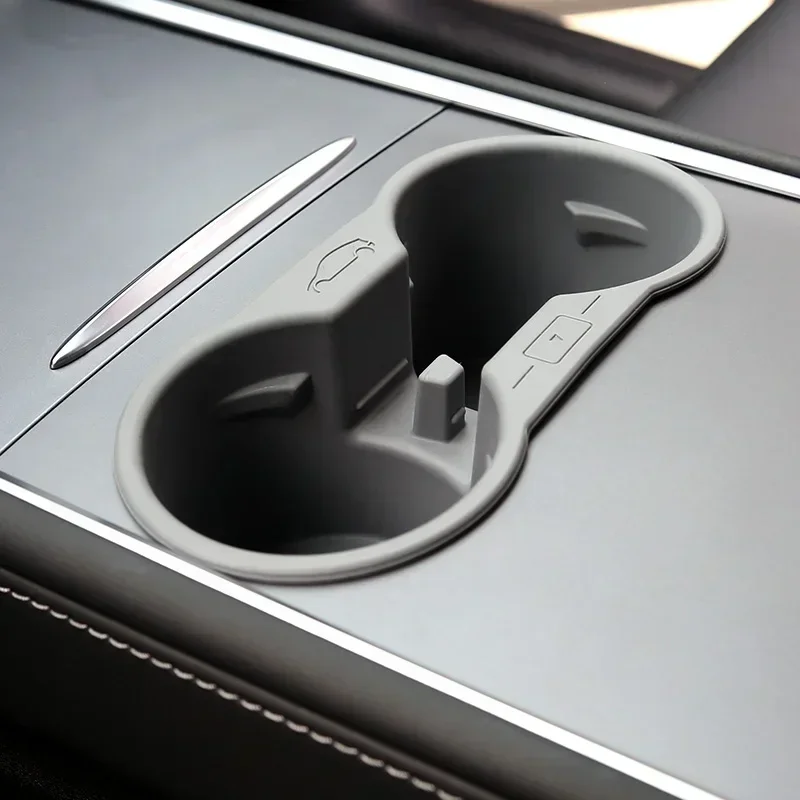 2023 Model3 حامل الكأس ل تسلا نموذج 3 Y الملحقات الداخلية وحدة التحكم المركزية عدم الانزلاق كوب ماء سيليكون إدراج حامل هاتف