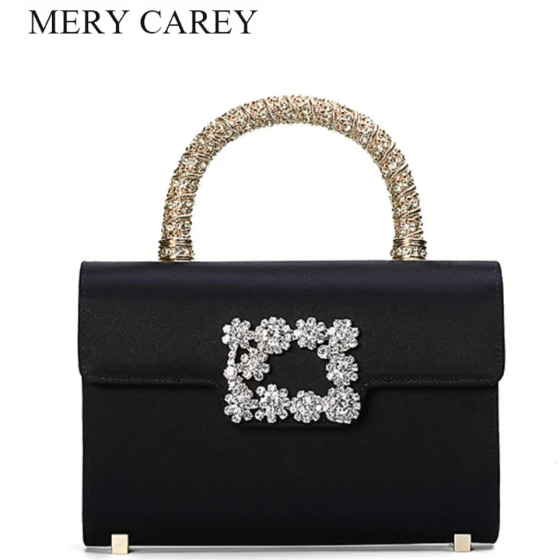 

2025 New Women's Black/Red Silk Handbag Waterproof Lightweight Designer Purse Elegant Evening Party Gift for Bride Shoulder Bag